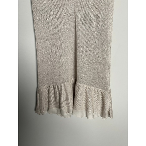 Brunello Cucinelli Linen Silk Sequin Full Zip Hooded Dress M Brown Quiet Luxury - Picture 16 of 16